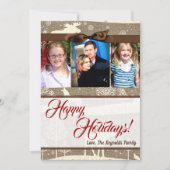 5x7 Kerst Burlap Herten Doe Buck FOTOKAART Feestdagenkaart (Voorkant)