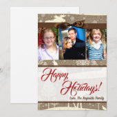 5x7 Kerst Burlap Herten Doe Buck FOTOKAART Feestdagenkaart (Voorkant / Achterkant)