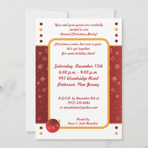 5x7 Kerst Ornamenten Party uitnodiging