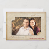 5x7 kerst XMAS oud papier fotokaart Feestdagenkaart (Voorkant)
