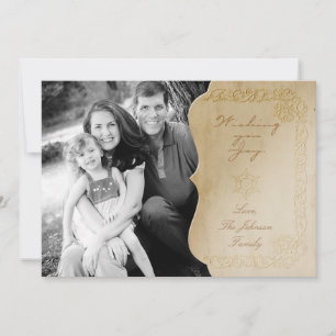 5x7 Kerst XMAS Oude Papier  FOTOkaart Feestdagenkaart