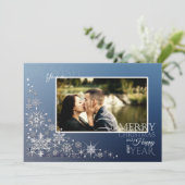 5x7 Kerst XMAS Sneeuwvlokken FOTOKAART Feestdagenkaart (Staand voorkant)