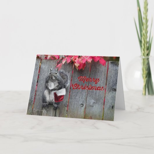 5x7 kerstkaart met Mr. Squirrel Bedankkaart (Voorkant)