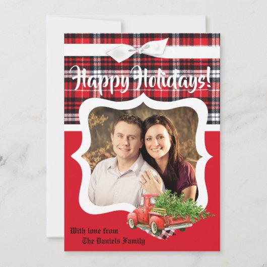 5x7 kerstkaart XMAS Red Kerstmis, FOTO-kaart (Voorkant)