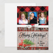 5x7 kerstkaart XMAS Red Kerstmis, FOTO-kaart (Voorkant / Achterkant)