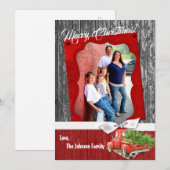 5x7 kerstkaart XMAS Red Kerstmis, FOTO-kaart (Voorkant / Achterkant)