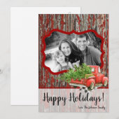 5x7 kerstkaart XMAS Red Kerstmis, FOTO-kaart (Voorkant / Achterkant)