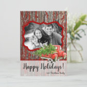 5x7 kerstkaart XMAS Red Kerstmis, FOTO-kaart (Staand voorkant)