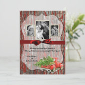 5x7 kerstkaart XMAS Red Kerstmis, FOTO-kaart (Staand voorkant)