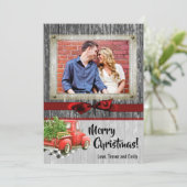 5x7 kerstkaart XMAS Red Kerstmis, FOTO-kaart (Staand voorkant)