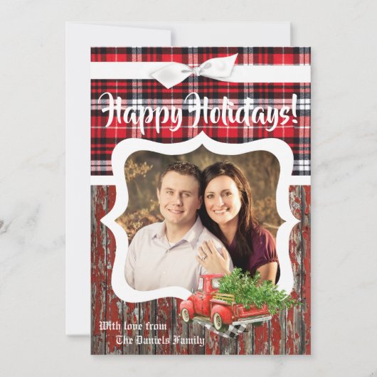 5x7 kerstkaart XMAS Red Kerstmis, FOTO-kaart (Voorkant)