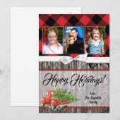 5x7 kerstkaart XMAS Red Kerstmis, FOTO-kaart (Voorkant / Achterkant)