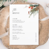 5x7" Kerstmaal Winter Bruiloft Tafel Menu