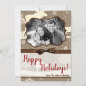 5x7 KERSTMIS Kerst Burlap Herten Ree Gewei FOTO Ka Feestdagenkaart (Voorkant)