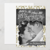 5x7 KERSTMIS Kerst Goud Sneeuwvlok Glitters FOTO K Feestdagenkaart (Voorkant / Achterkant)