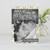 5x7 KERSTMIS Kerst Goud Sneeuwvlok Glitters FOTO K Feestdagenkaart (Staand voorkant)