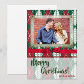 5x7 KERSTMIS Kerstmis Lelijke Trui Groen FOTOKAART Feestdagenkaart (Voorkant / Achterkant)