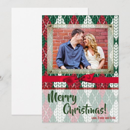 5x7 KERSTMIS Kerstmis Lelijke Trui Groen FOTOKAART Feestdagenkaart (Voorkant / Achterkant)