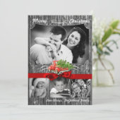 5x7 Kerstmis Rood Kersttruck Boom Houten FOTO Kaar Feestdagenkaart (Staand voorkant)