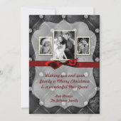 5x7 Kerstmis XMAS Diamant Pintuck FOTOkaart Feestdagenkaart (Voorkant)