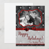 5x7 Kerstmis XMAS Diamant Pintuck FOTOkaart Feestdagenkaart (Voorkant / Achterkant)
