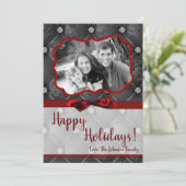 5x7 Kerstmis XMAS Diamant Pintuck FOTOkaart Feestdagenkaart (Staand voorkant)