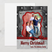 5x7 Kerstmis XMAS Diamant Pintuck FOTOkaart Feestdagenkaart (Voorkant / Achterkant)