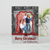 5x7 Kerstmis XMAS Diamant Pintuck FOTOkaart Feestdagenkaart (Staand voorkant)