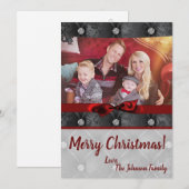 5x7 Kerstmis XMAS Diamant Pintuck FOTOkaart Feestdagenkaart (Voorkant / Achterkant)
