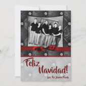 5x7 Kerstmis XMAS Diamant Pintuck FOTOkaart Feestdagenkaart (Voorkant)