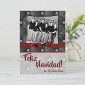 5x7 Kerstmis XMAS Diamant Pintuck FOTOkaart Feestdagenkaart (Staand voorkant)