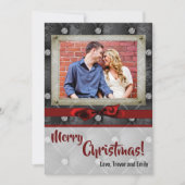 5x7 Kerstmis XMAS Diamant Pintuck FOTOkaart Feestdagenkaart (Voorkant)