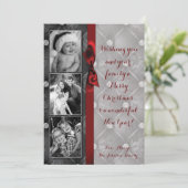5x7 Kerstmis XMAS Diamant Pintuck FOTOkaart Feestdagenkaart (Staand voorkant)