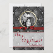 5x7 Kerstmis XMAS Diamant Pintuck FOTOkaart Feestdagenkaart (Voorkant)