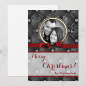 5x7 Kerstmis XMAS Diamant Pintuck FOTOkaart Feestdagenkaart (Voorkant / Achterkant)