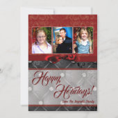 5x7 Kerstmis XMAS Diamant Pintuck FOTOkaart Feestdagenkaart (Voorkant)