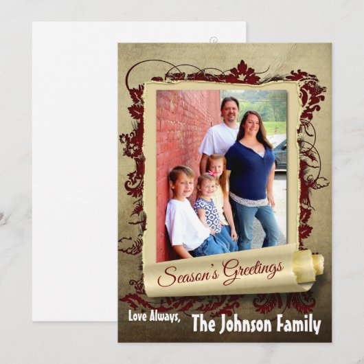 5x7 Kerstmis XMAS Happy Holiday PHOTO Card Feestdagenkaart (Voorkant / Achterkant)