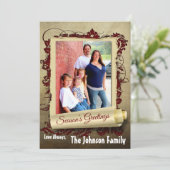 5x7 Kerstmis XMAS Happy Holiday PHOTO Card Feestdagenkaart (Staand voorkant)