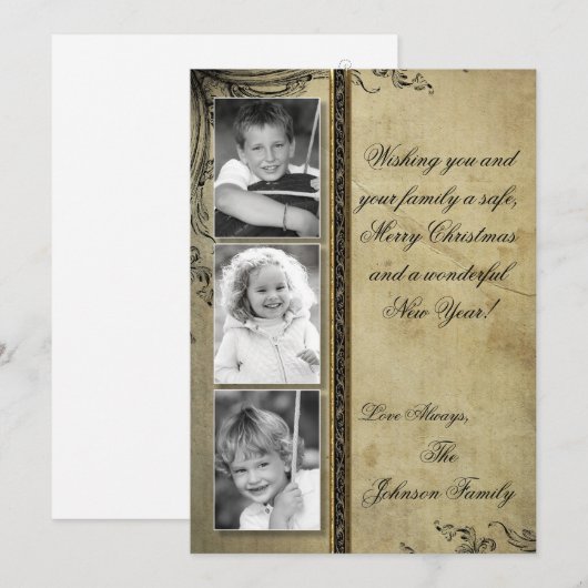 5x7 Kerstmis XMAS Happy Holiday PHOTO Card Feestdagenkaart (Voorkant / Achterkant)