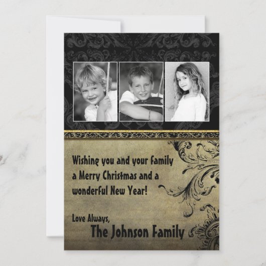 5x7 Kerstmis XMAS Happy Holiday PHOTO Card Feestdagenkaart (Voorkant)