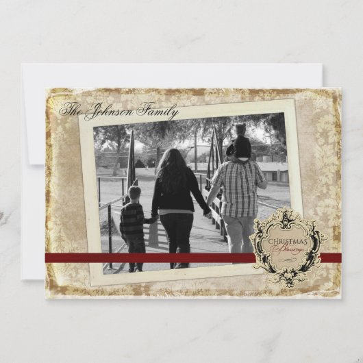 5x7 Kerstmis XMAS Happy Holiday PHOTO Card Feestdagenkaart (Voorkant)