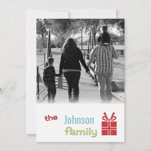 5x7 Kerstmis XMAS Happy Holiday PHOTO Card Feestdagenkaart (Voorkant)