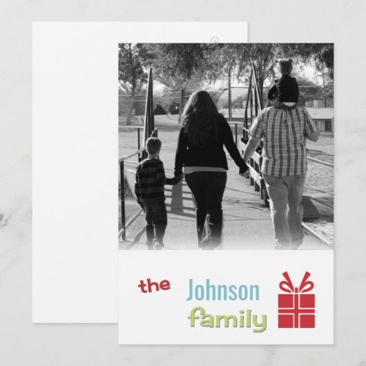 5x7 Kerstmis XMAS Happy Holiday PHOTO Card Feestdagenkaart (Voorkant / Achterkant)