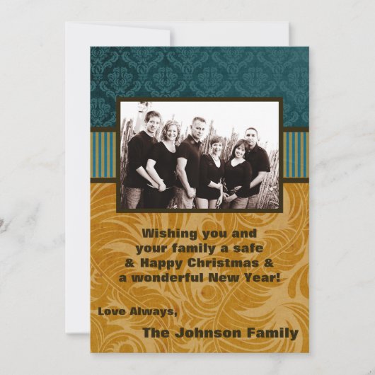 5x7 Kerstmis XMAS Happy Holiday PHOTO Card Feestdagenkaart (Voorkant)