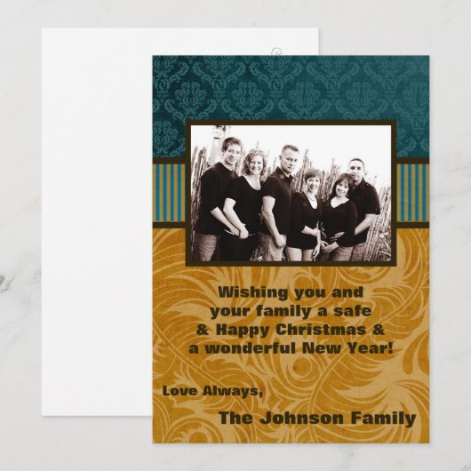 5x7 Kerstmis XMAS Happy Holiday PHOTO Card Feestdagenkaart (Voorkant / Achterkant)