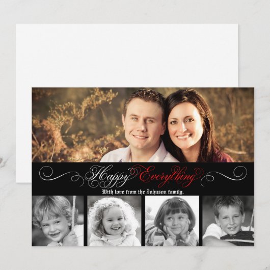 5x7 Kerstmis XMAS Happy Holiday PHOTO Card Feestdagenkaart (Voorkant / Achterkant)