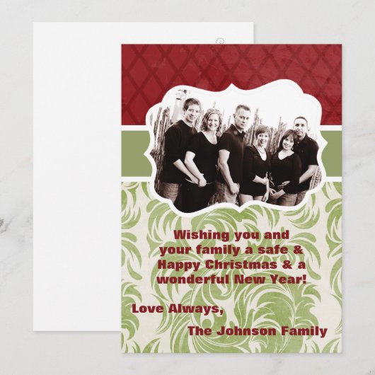 5x7 Kerstmis XMAS Happy Holiday PHOTO Card Feestdagenkaart (Voorkant / Achterkant)