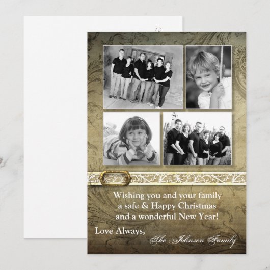 5x7 Kerstmis XMAS Happy Holiday PHOTO Card Feestdagenkaart (Voorkant / Achterkant)