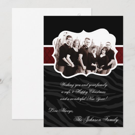 5x7 Kerstmis XMAS Happy Holiday PHOTO Card Feestdagenkaart (Voorkant / Achterkant)