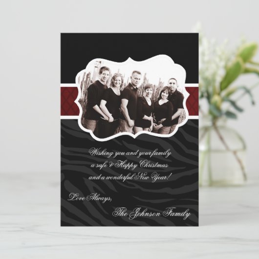 5x7 Kerstmis XMAS Happy Holiday PHOTO Card Feestdagenkaart (Staand voorkant)